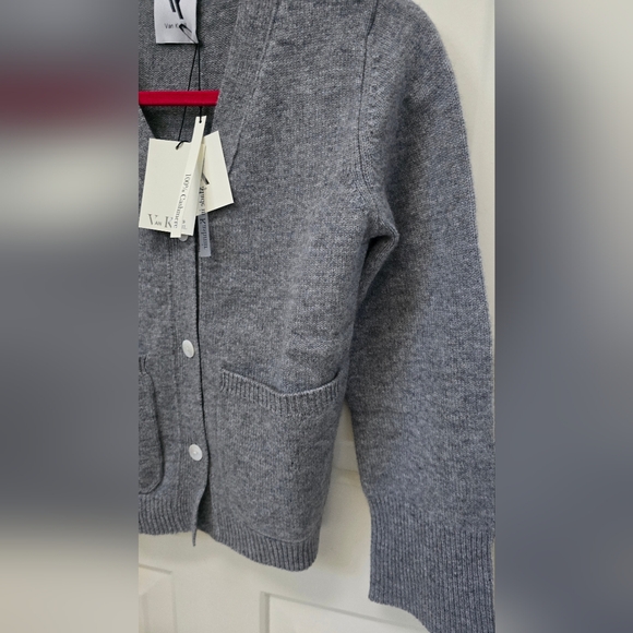 Van Kukil Celine 100% Cashmere Cardigan  Derby Grey, Organic Yarns-NWT - Picture 4 of 12